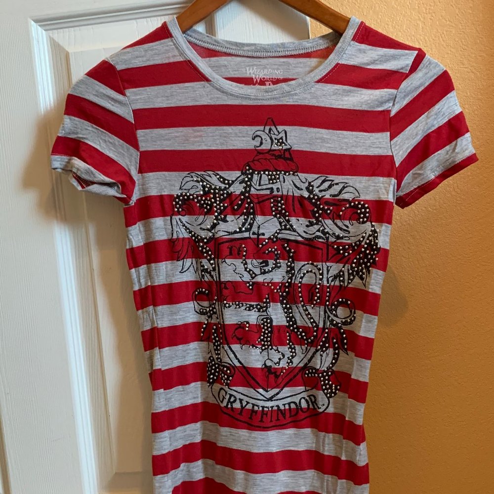 Harry Potter Gryffindor Studded Red Gray Shirt S